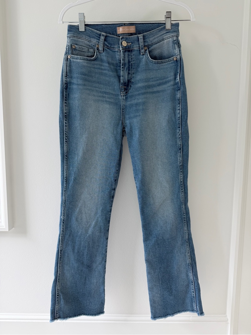 7 For All Mankind Luxe Vintage Jeans Size 26 High Rise Raw Hem
